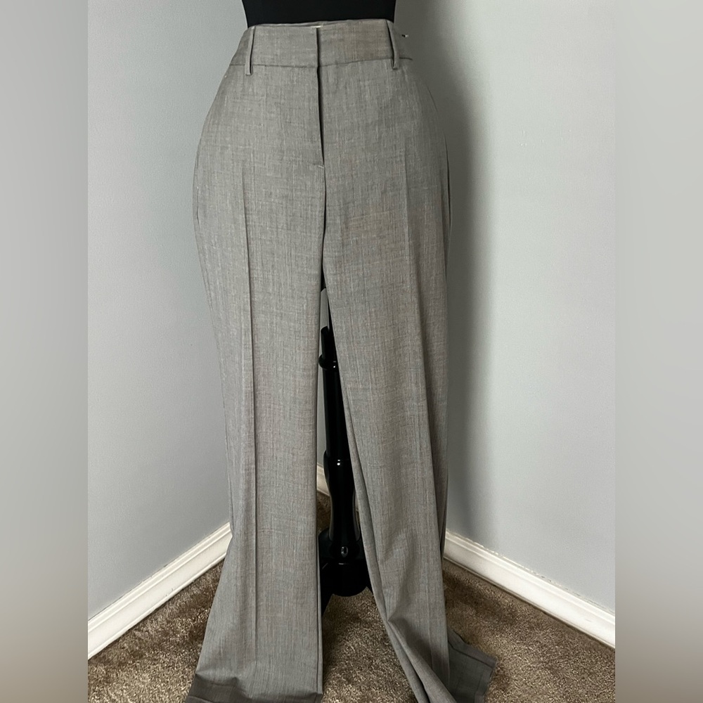 Wide Leg Dress Pants in Light Gray